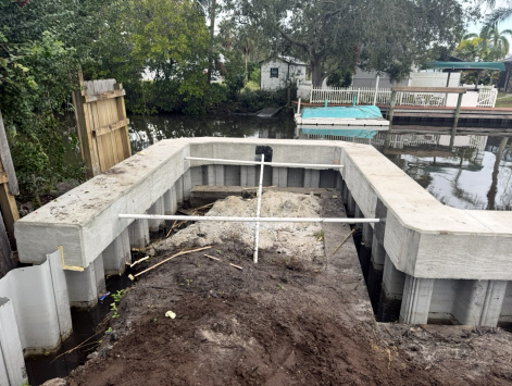 Marine dock construction project on the Treasure Coast